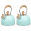 2Pcs Convenient Blue Boiling Kettle Stainless Steel Pot for Home 4