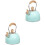 2Pcs Convenient Blue Boiling Kettle Stainless Steel Pot for Home 5