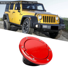 Aluminum Alloy Fuel Tank Cover Gas Cap for Jeep Wrangler JK 4-Door 2007-2016 Red