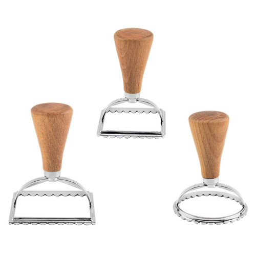 1Set Assorted Color Dumpling Maker Set Alloy & Wood Biscuit Cutter