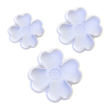 3Pcs White Baking Mold Four Leaf Clover Plunger for Cookie and Cake