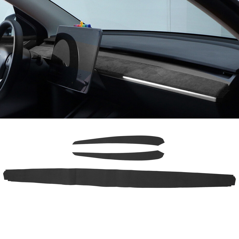 Soft Suede Door Panel & Dash Wrap For Tesla Model 3 Y 2019-2023 Black 4921388485004