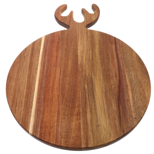 2Pcs Khaki Wooden Serving Plate Bread Board Fruit Display Board 1