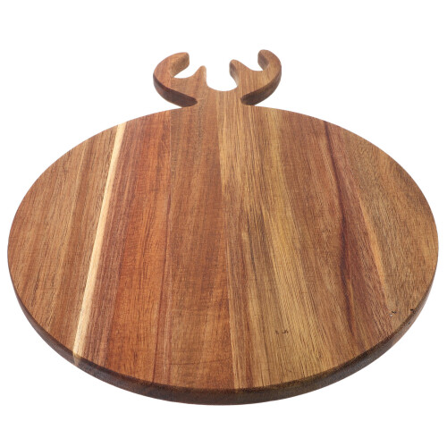 2Pcs Khaki Wooden Serving Plate Bread Board Fruit Display Board 2
