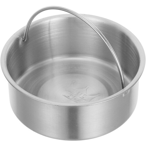 2Pcs Stainless Steel Steaming Egg Bowl with Handle for Home Use Silver