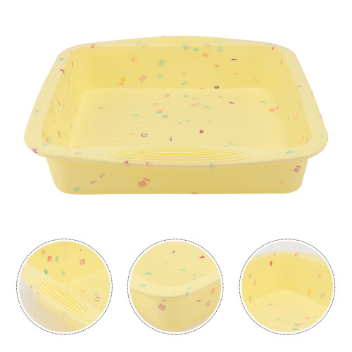 1Pc Yellow Silicone Toast Bread Mold Non-Stick Square Baking Tray 2