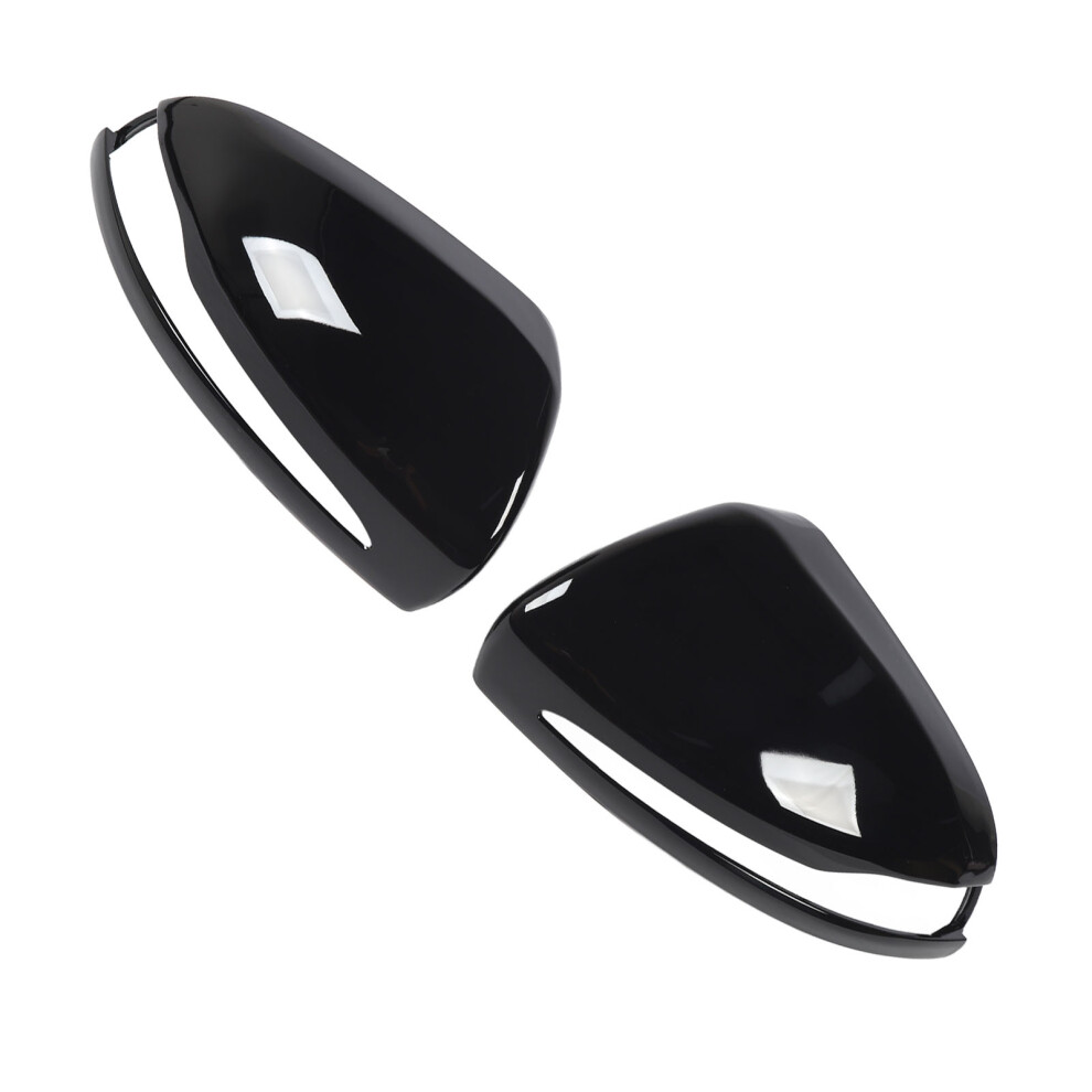 1-Pair Glossy Rearview Mirror Cap W205 Lhd Black 3721393580418