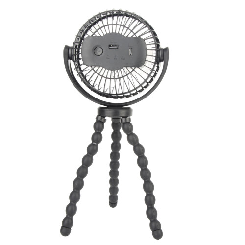 360 Clip-On Handheld Fan – 2600mAh, ABS, Black