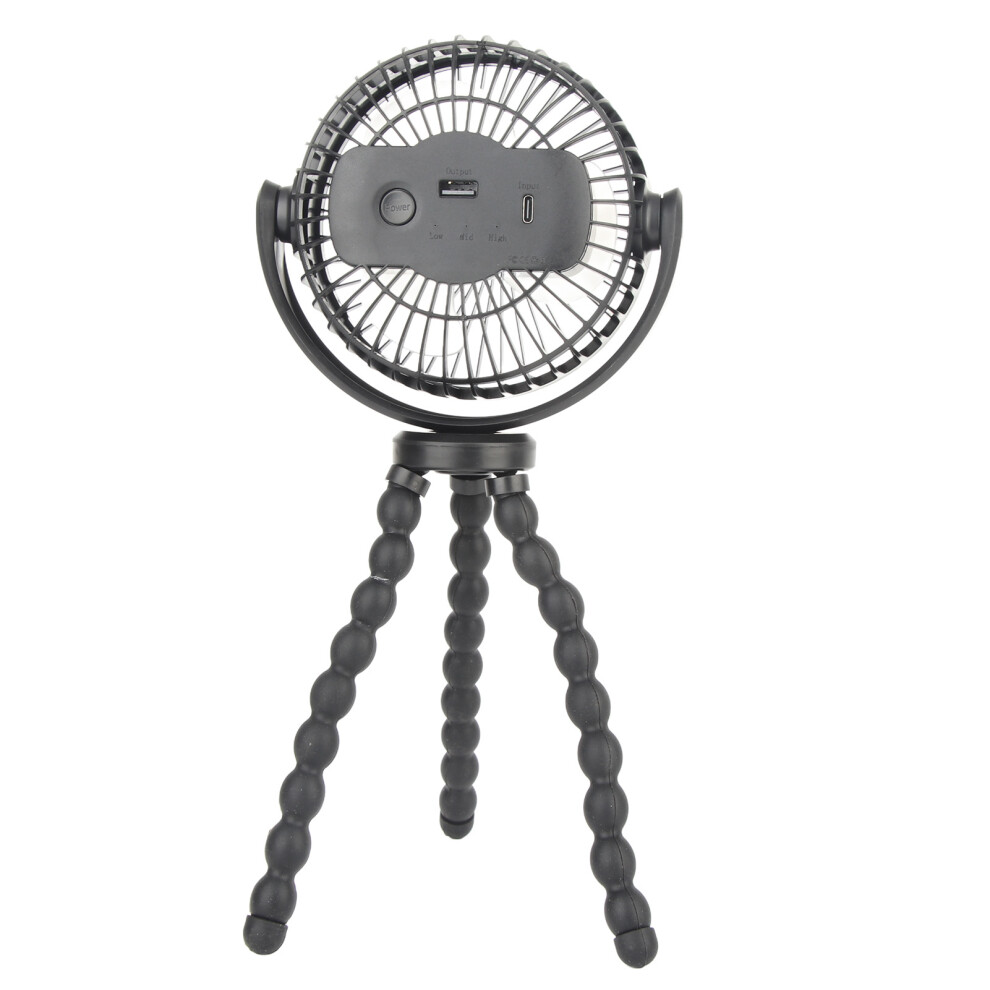 Black 360 Clip-On Handheld Stroller Fan 2600Mah
