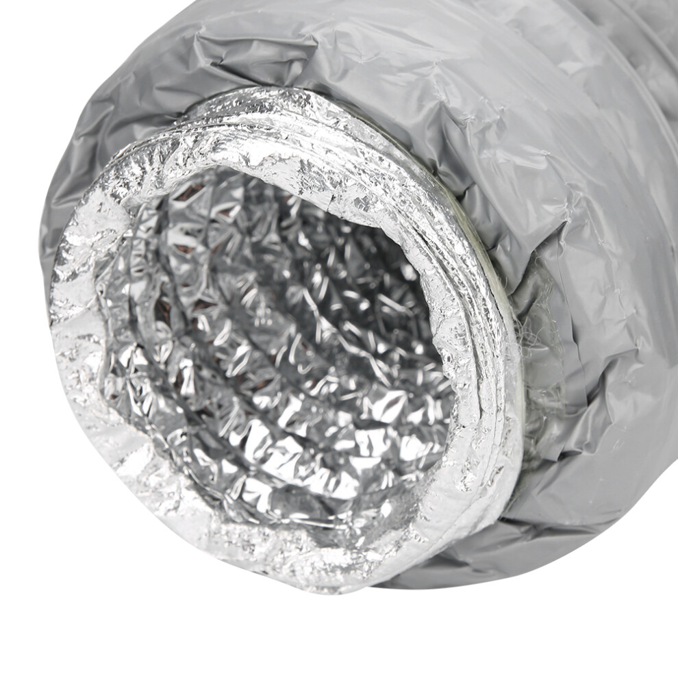 1M Aluminum Foil Flexible Exhaust Duct 10.5Cm Ventilation Noise Reduction 8091388150601