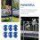 Trampoline Pole Caps 6-Pack, Blue Plastic Replacement Set for Secure Enclosure Fixing 2