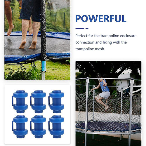 Trampoline Pole Caps 6-Pack, Blue Plastic Replacement Set for Secure Enclosure Fixing 1
