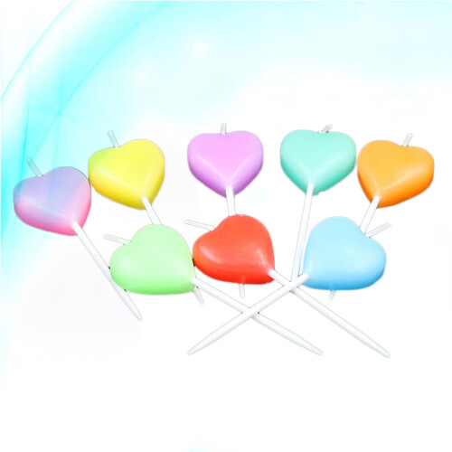 10 Pezzi Candele Cuore Per Torta Matrimonio Compleanno
