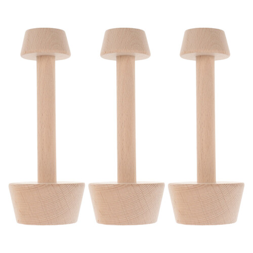 6Pcs Natural Wood Mini Cheesecake Mold Double-Sided Dough Press Tool 2