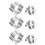 6Sets Stainless Steel Cake Mousse Mold Plum Blossom Silver Baking Tool 2