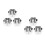 6Sets Stainless Steel Cake Mousse Mold Plum Blossom Silver Baking Tool 5