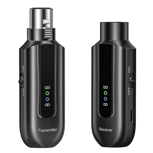Wireless Microphone Converter 2.4G XLR Wireless Microphone System Transmitter and Receiver for Dynamic Microphone