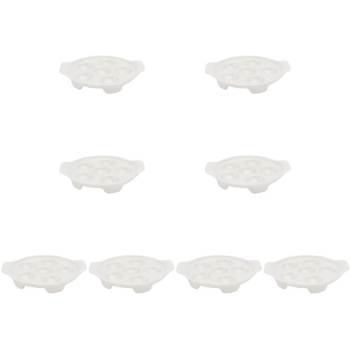 8Pcs Premium Ceramic Snail Baking Plate White for Oven Dishwasher Safe 2