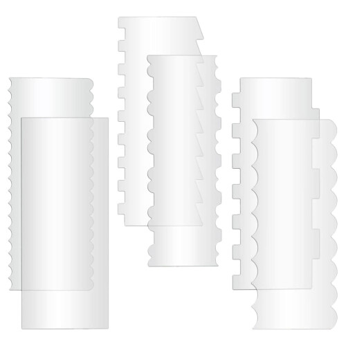 12Pcs Clear Acrylic Cake Scraper Smoother Tools for Baking and Icing 2