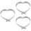 3Pcs Heart-Shaped Metal Mousse Mold Reusable Baking Accessory Silver 6
