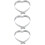 3Pcs Heart-Shaped Metal Mousse Mold Reusable Baking Accessory Silver 8