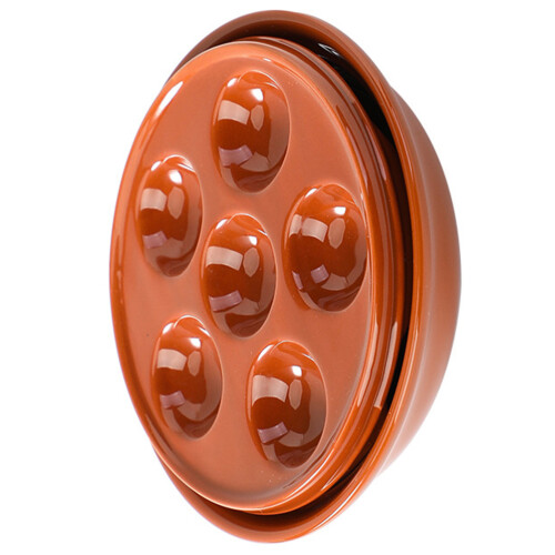 2Sets Coffee Multifunctional Ceramic Escargot Dish with 6 Compartments 2