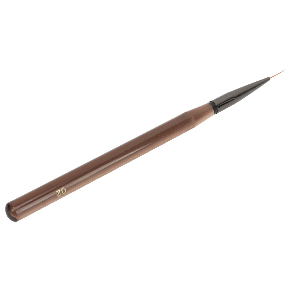Professional Nail Liner Brush, Transparent Coffee, Long Nylon Hair