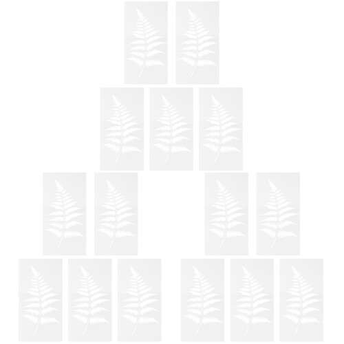 15Pcs White Plastic Cake Baking Stencils Reusable Hollow Leaf Design 1