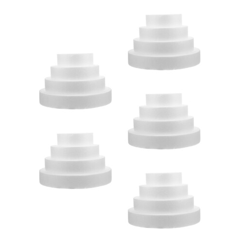 20Pcs White Reusable Foam Cake Molds for Practice and Wedding Decor 1