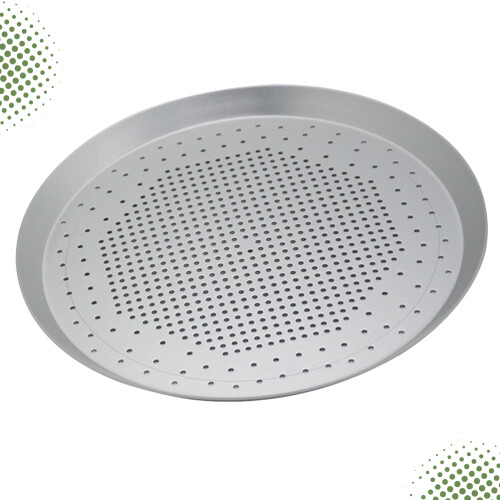 1Pc Durable Round Pizza Board Chopping Board Bread Steak Tray Silver 2