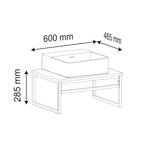 2-part washbasin Bitila 60 White / Honey Oak 2