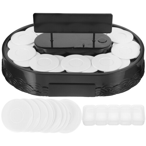 2pcs Automatic Rotating Sushi Display Stand Turntable 2