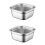 2Pcs Silver Metal Vegetable Washing Basins Multipurpose Mixing Bowls 7