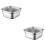 2Pcs Silver Metal Vegetable Washing Basins Multipurpose Mixing Bowls 8