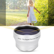 37mm 0.45X Silver Wide Angle Lens for Camera, Aluminum Alloy