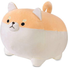 Plush Pillow for Sofa and Bed, Corgi and Akita Shaped, 40cm Brown Stuffed Toy for Stress Relief and Home Decor