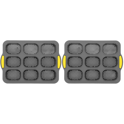 2Pcs Silicone Bread Pan Multi-Grid Durable Non-Stick Baking Loaf Pan 1