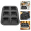4Pcs Non-Stick Black Square Muffin Pan Mini Loaf Baking Mold for Cake 10
