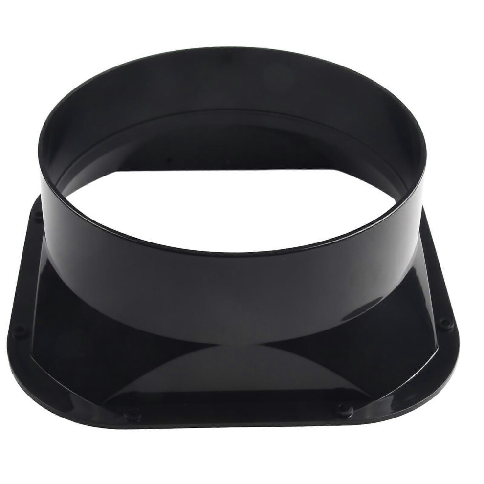 Abs Wall Flange Connector 200Mm, Black Abs Ventilation Duct Fitting For Pipe Connection, Corrosion Resistant Wall Mount Air Duct Adaptor 6901508428843