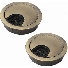 Cubiertas para cables de escritorio, aleación de zinc, 60 mm de diámetro, paquete de 2, pasacables de bronce para escritorios o mesas de trabajo.