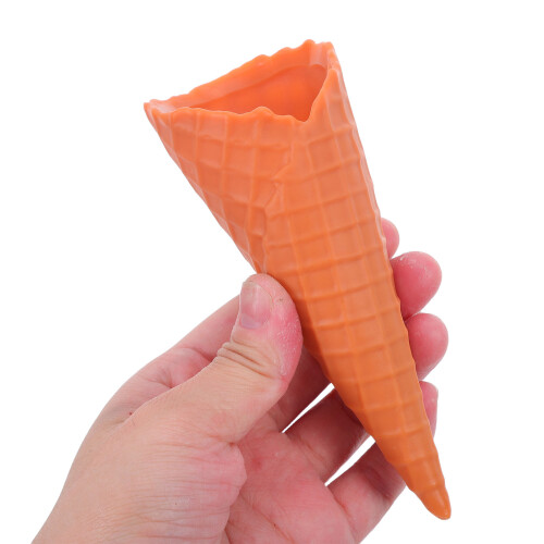 4Pcs Realistic Plastic Ice Cream Cone Brown Photography Decor Prop 1