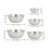 10Pcs Multi-Use Stainless Steel Mixing Bowls Silver Kitchen Prep Bowls 10