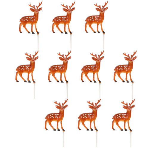40Pcs Reusable Brown Plastic Christmas Cake Picks Cupcake Decorations 2