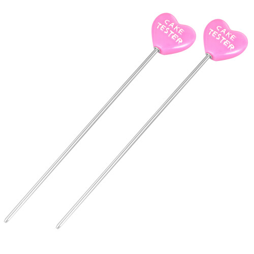 2Pcs Stainless Steel Cake Tester Needle For Baking, Heart Pattern 2