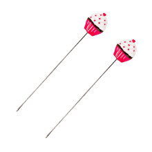 2St Roestvrijstalen Cake Tester Met Anti-Slip Grip, Roze Baking Tool
