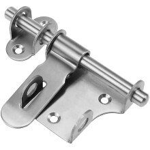 Stainless Steel Door Lock, Sliding Door Lock with 5 Screws, Corrosion-Resistant, Anti-Pry Security Lock for Bathroom, Cabinet, Garden Gate