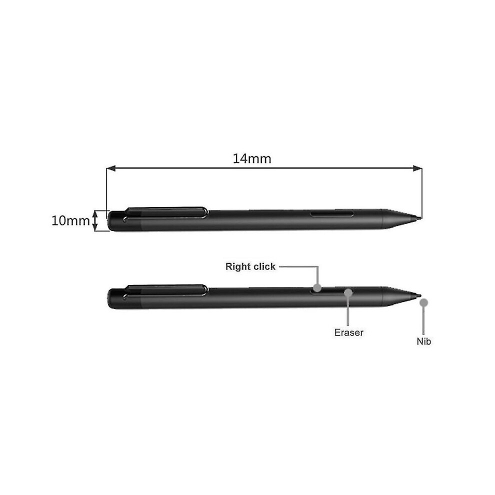 Stylus Pen Compatible With Microsoft Surface 3/4/5/Book/Laptop, 1024 Pressure Levels, Aluminium Body With Eraser Right-Click Buttons 6901508274136