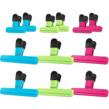 Bag Clips 12-Pack, Food Storage Clips with Non-Slip Grip, Assorted Colours Sizes for Kitchen, Snack, Freezer Bags