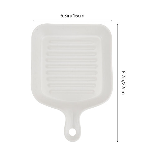 Square Grill Plate With Non Stick Coating Reusable Drying Tray White 1