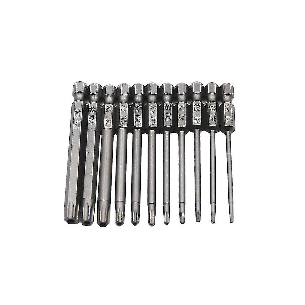 Screwdriver Bit Set 11 Pieces T6 To T40 Torx Security Bits With 1/4 Inch Hex Shank For Electric Manual Screwdrivers 6901508282704